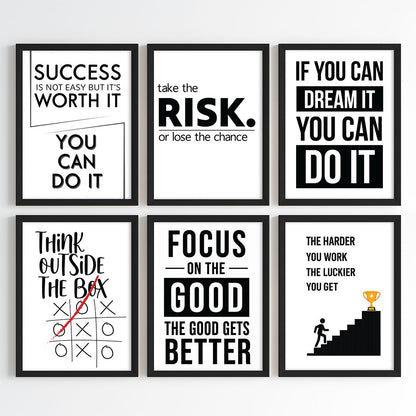 Modern Motivation Office Wall Art (Framed)