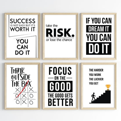 Modern Motivation Office Wall Art (Framed)