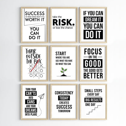 Modern Motivation Office Wall Art (Framed)