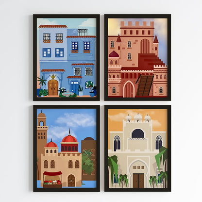 Moroccan Architectural Heritage Wall Art (Framed Set of 4)