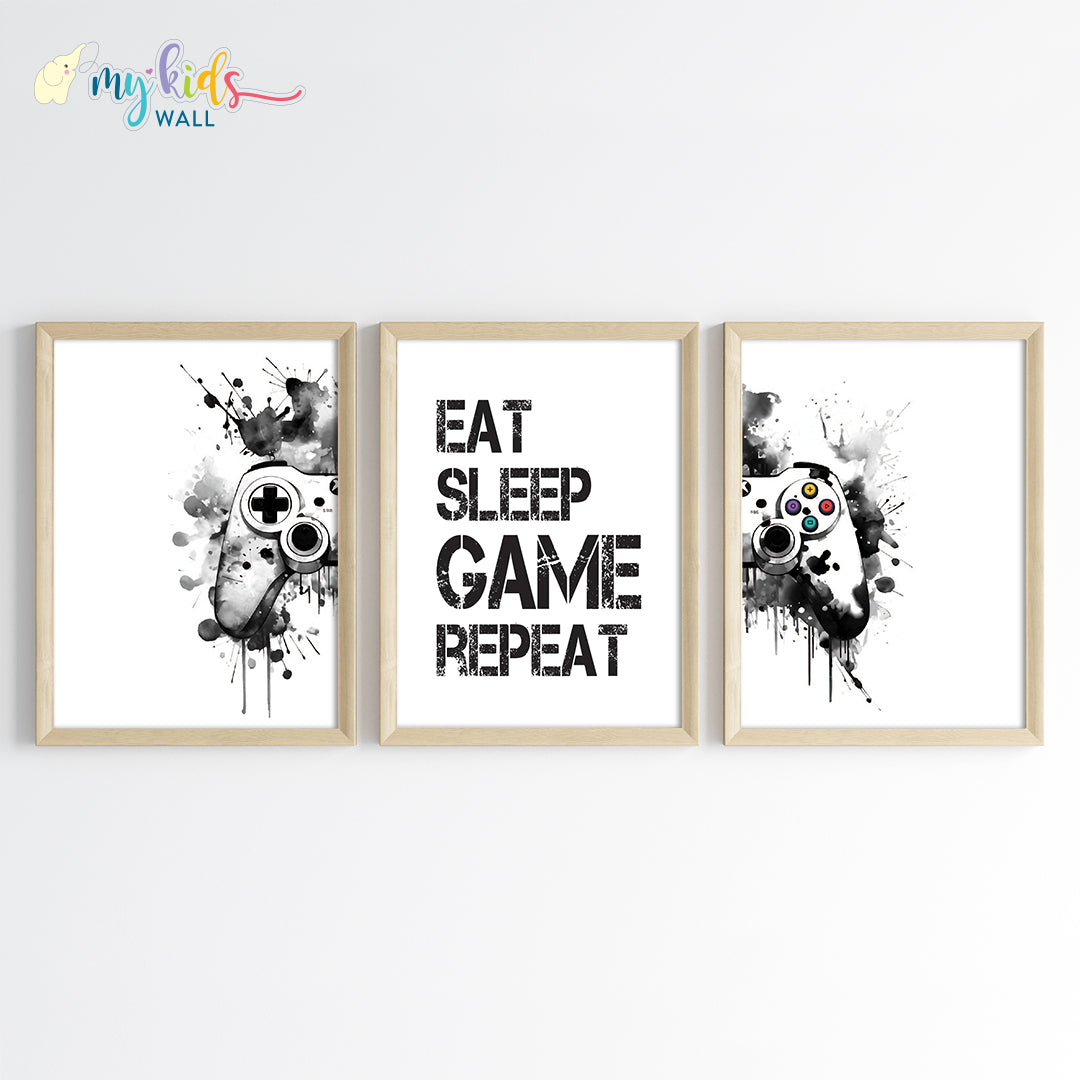 Gamer's Creed Motivational Wall Art (Framed Set of 3)