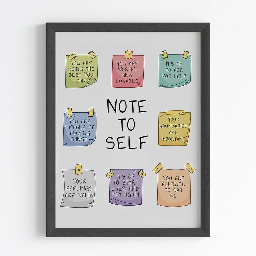 Self motivational quote black frame