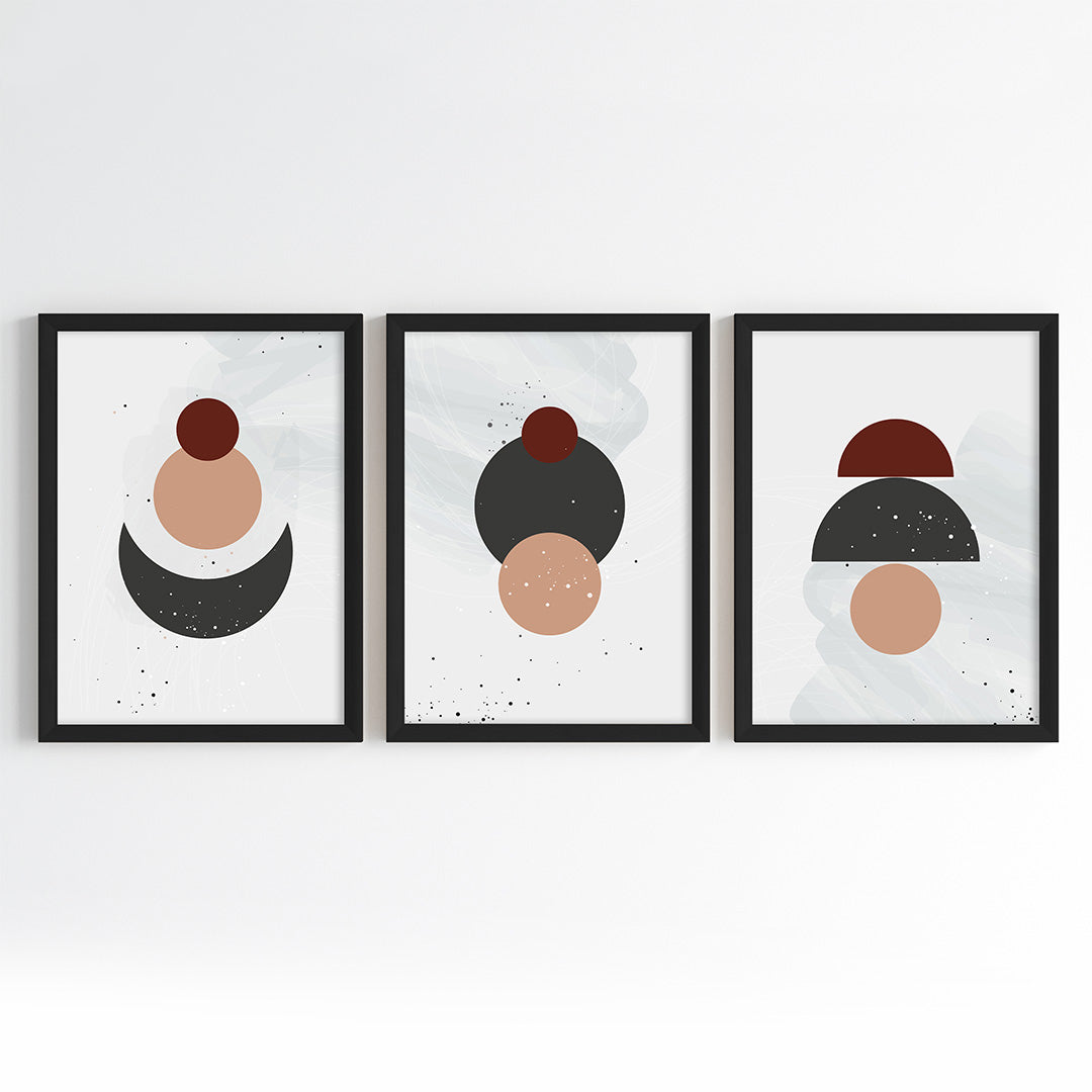 Orbital Geometry Wall Art (Framed Set of 3)