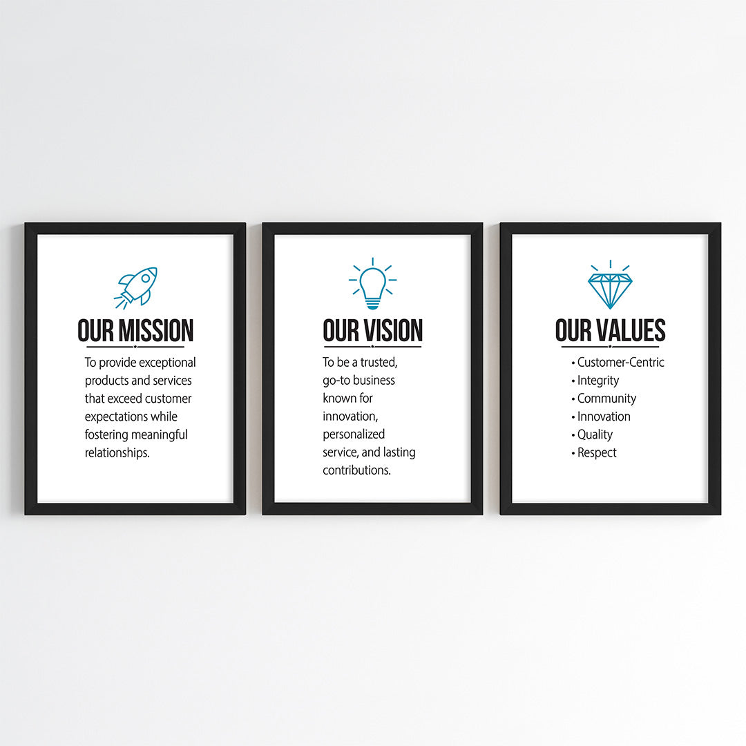 Our Mission, Vision, Value Wall Art (Framed Set of 3)