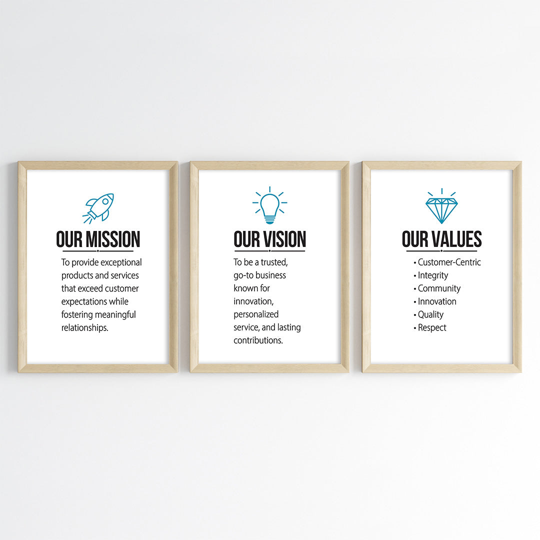 Our Mission, Vision, Value Wall Art (Framed Set of 3)