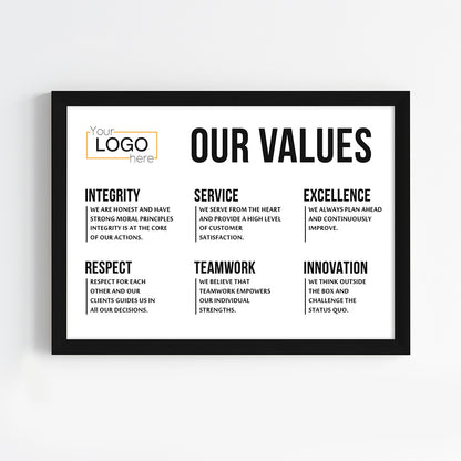 Our Values Wall Art (Framed)