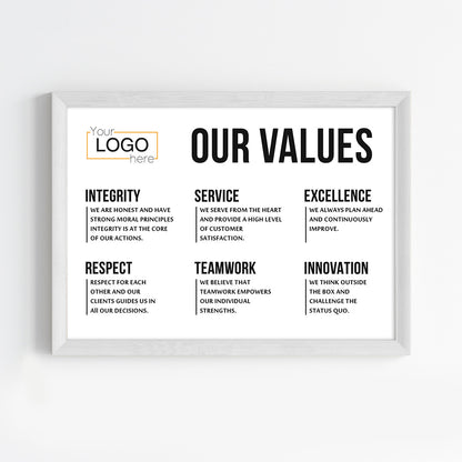 Our Values Wall Art (Framed)
