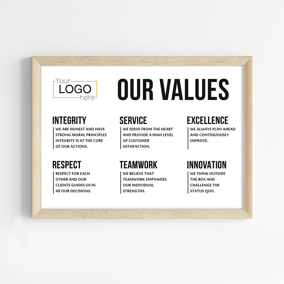 Our Values Wall Art (Framed)