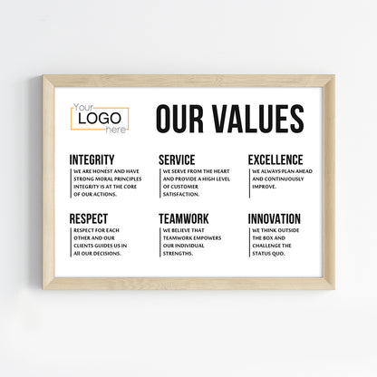 Our Values Wall Art (Framed)