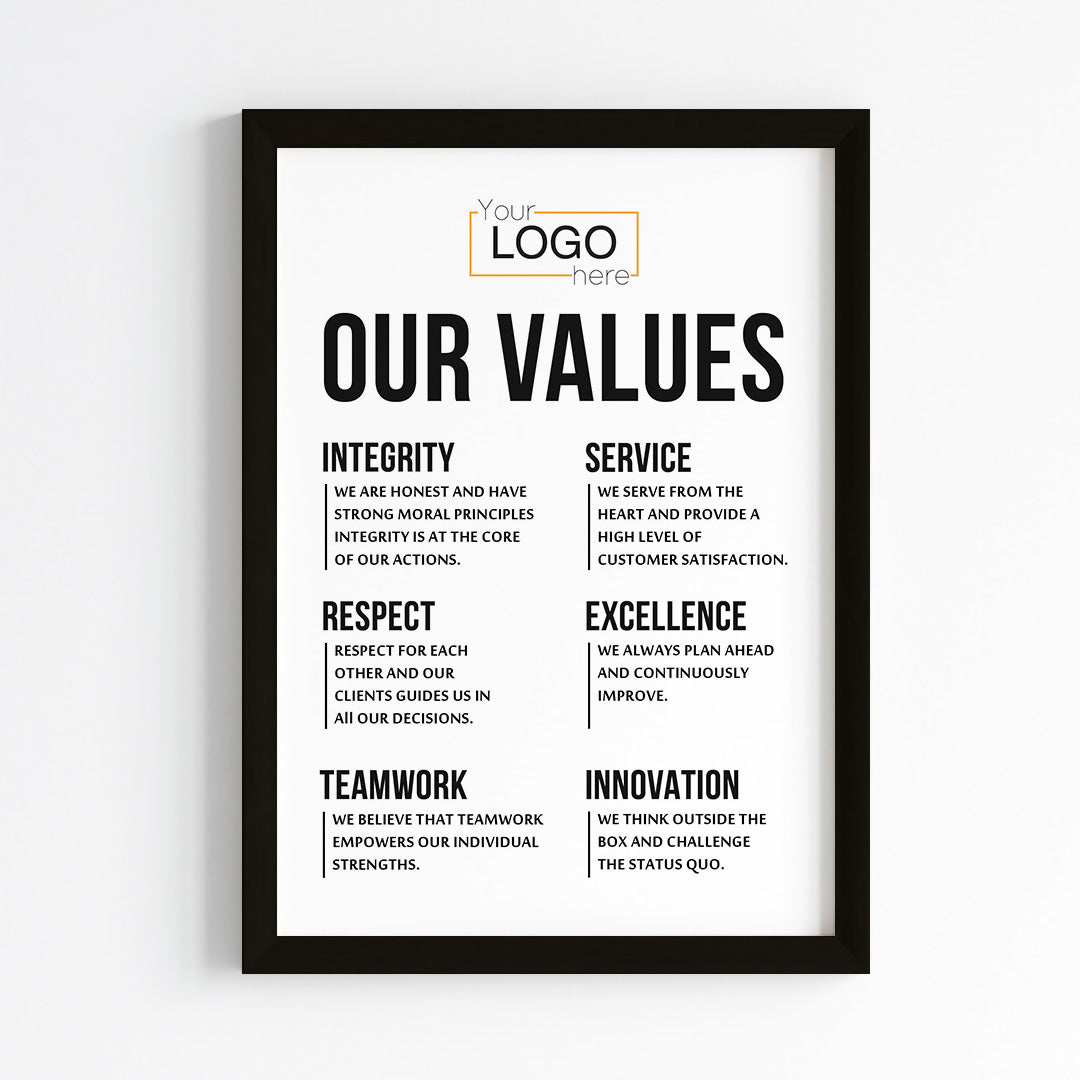 Our Values Wall Art (Framed)