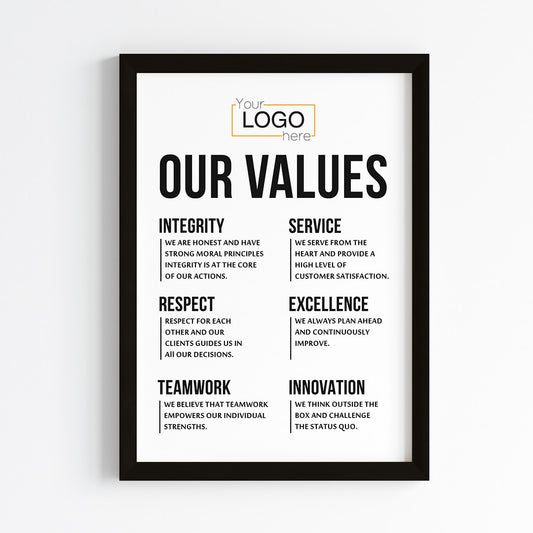Our Values Wall Art (Framed)