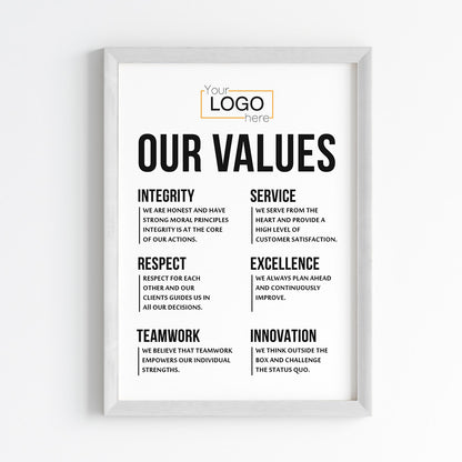 Our Values Wall Art (Framed)