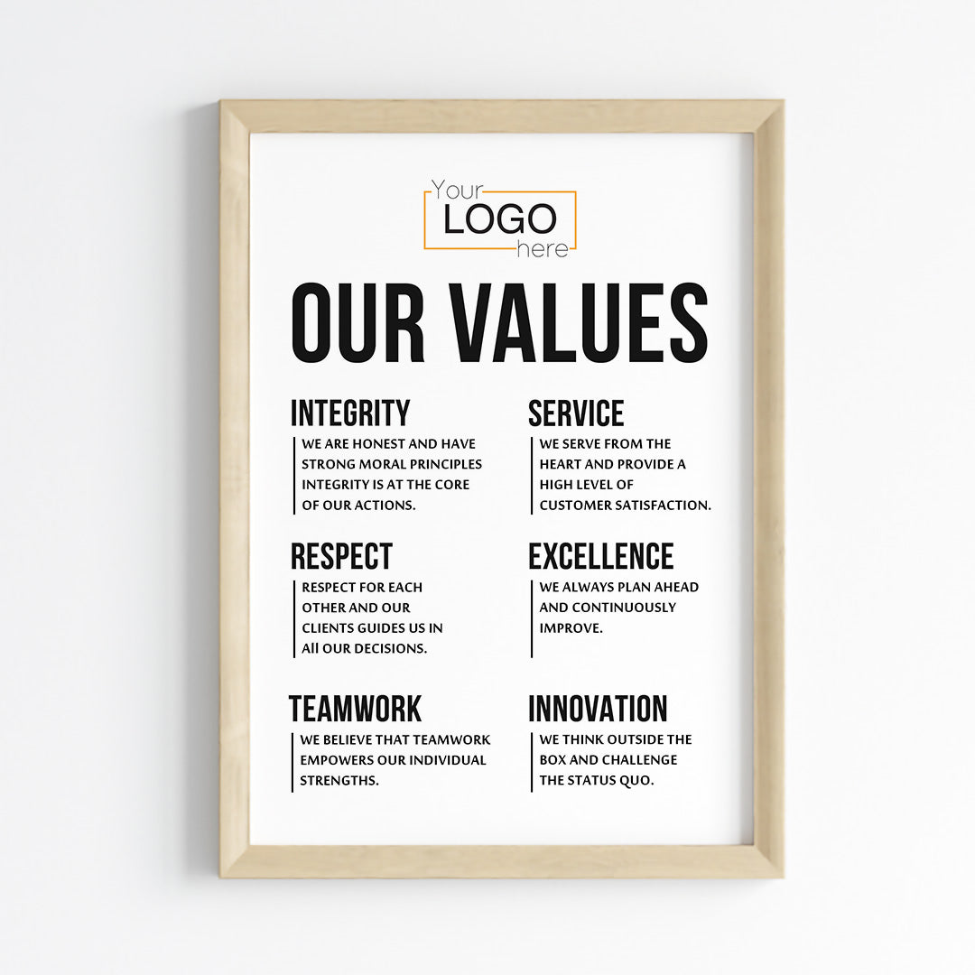 Our Values Wall Art (Framed)