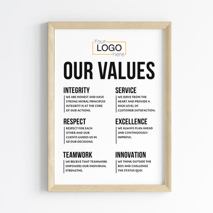 Our Values Wall Art (Framed)