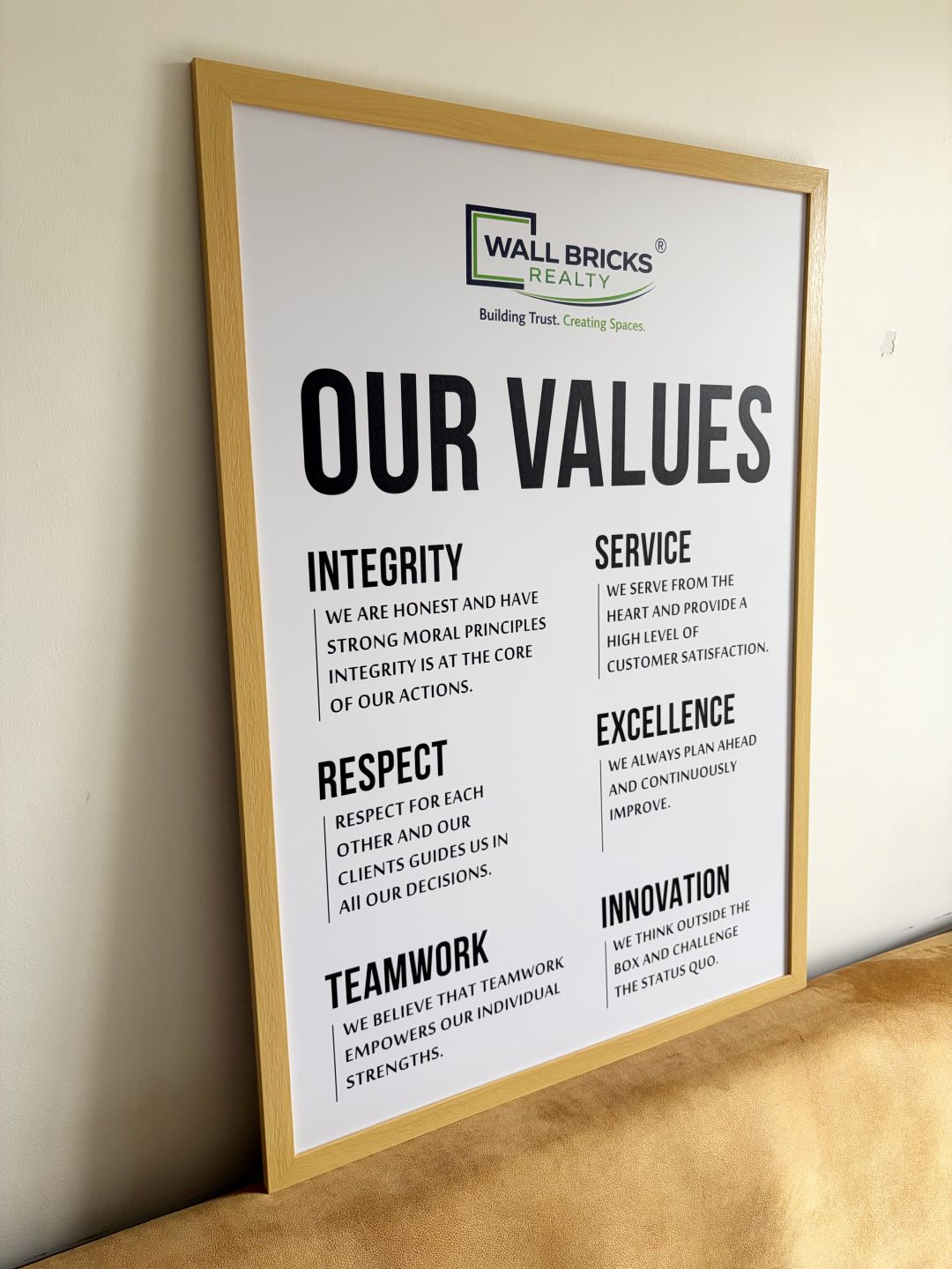 Our Values Wall Art (Framed)