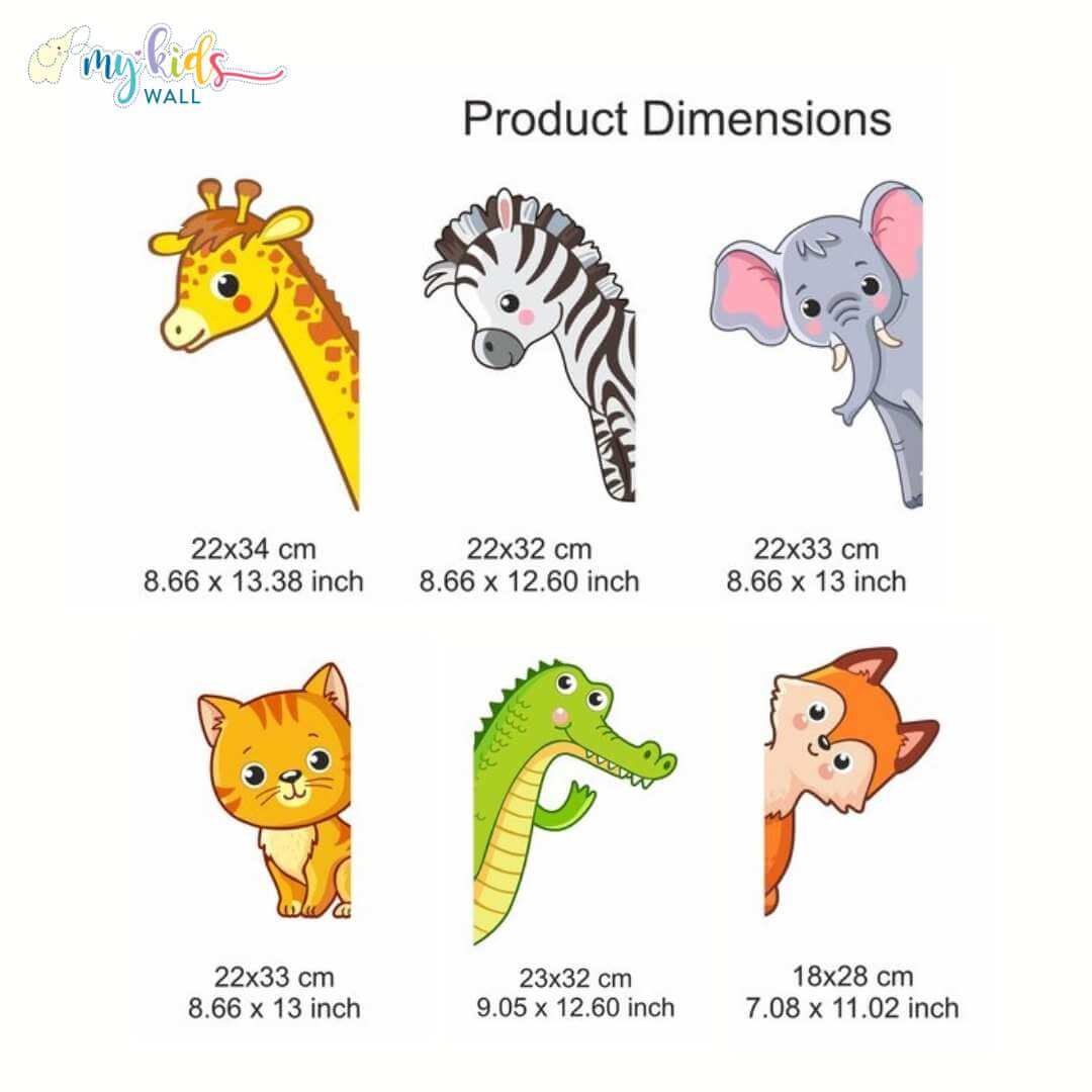 Peeping Animals Door Edge Wall Stickers - Main Image