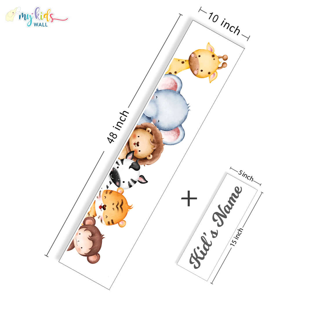 Peeping Jungle Animals Door & Wall Stickers size