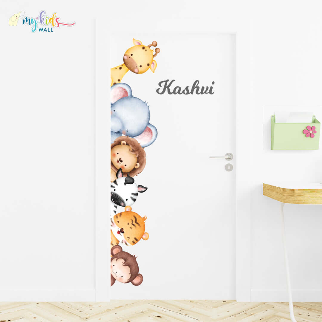 Peeping Jungle Animals Door & Wall Stickers