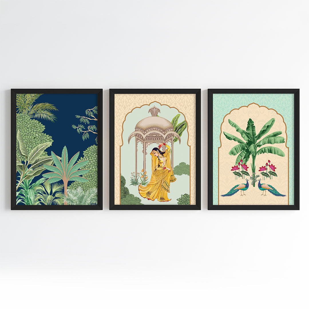 Pichwai Palace Elegance Wall Art (Framed)