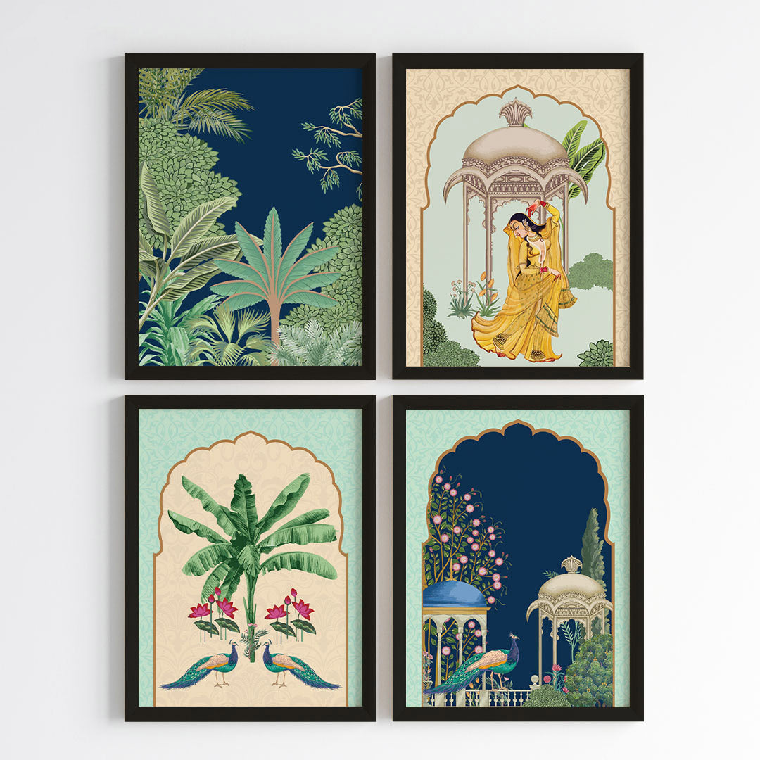 Pichwai Palace Elegance Wall Art (Framed)
