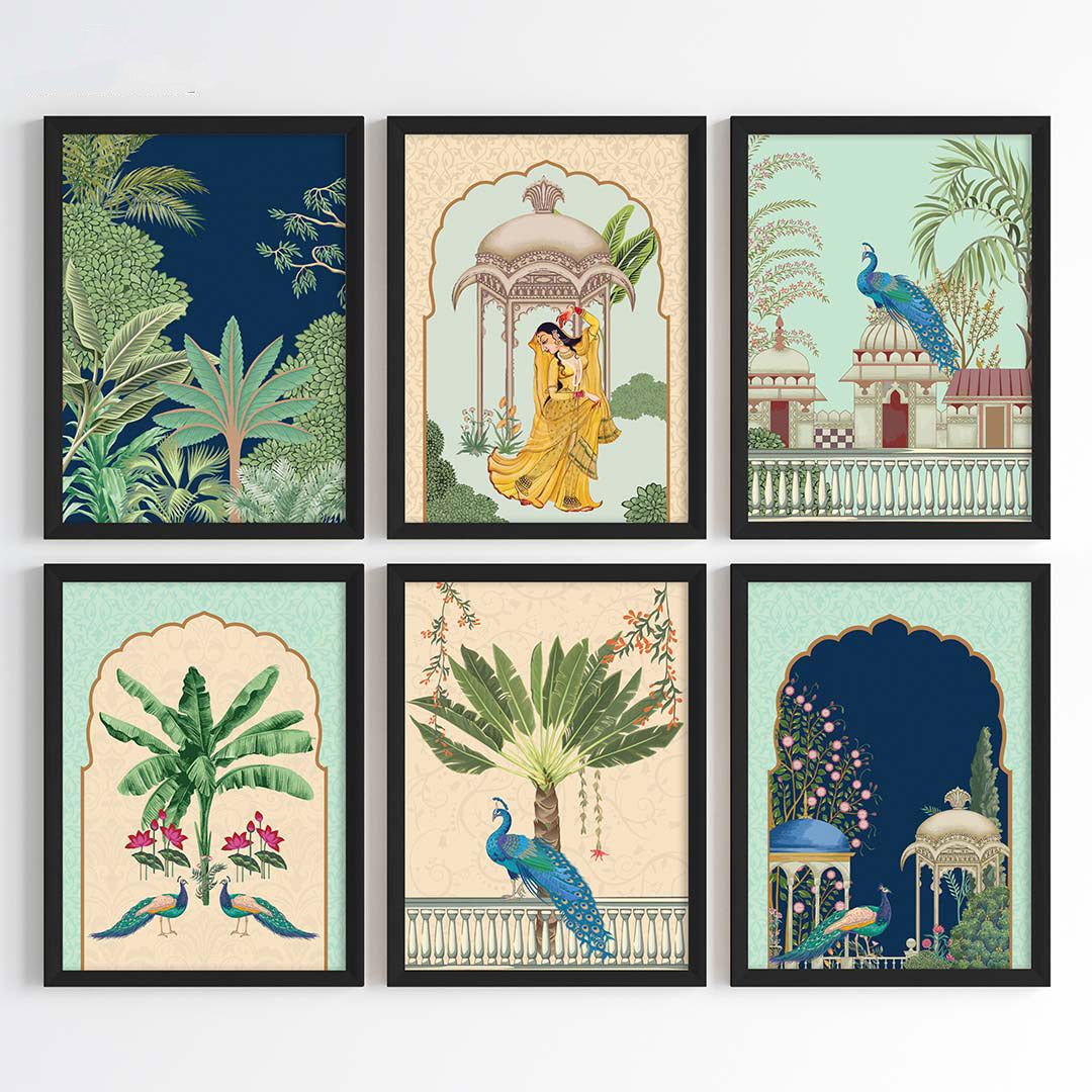 Pichwai Palace Elegance Wall Art (Framed)