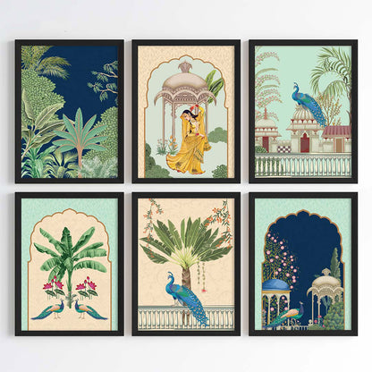 Pichwai Palace Elegance Wall Art (Framed)