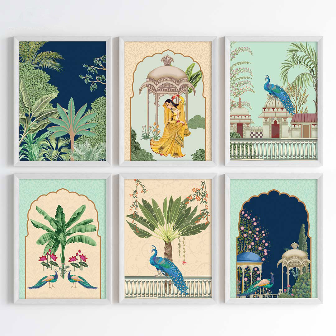 Pichwai Palace Elegance Wall Art (Framed)