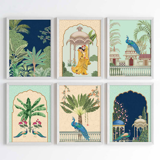 Pichwai Palace Elegance Wall Art (Framed)