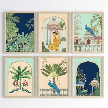 Pichwai Palace Elegance Wall Art (Framed)