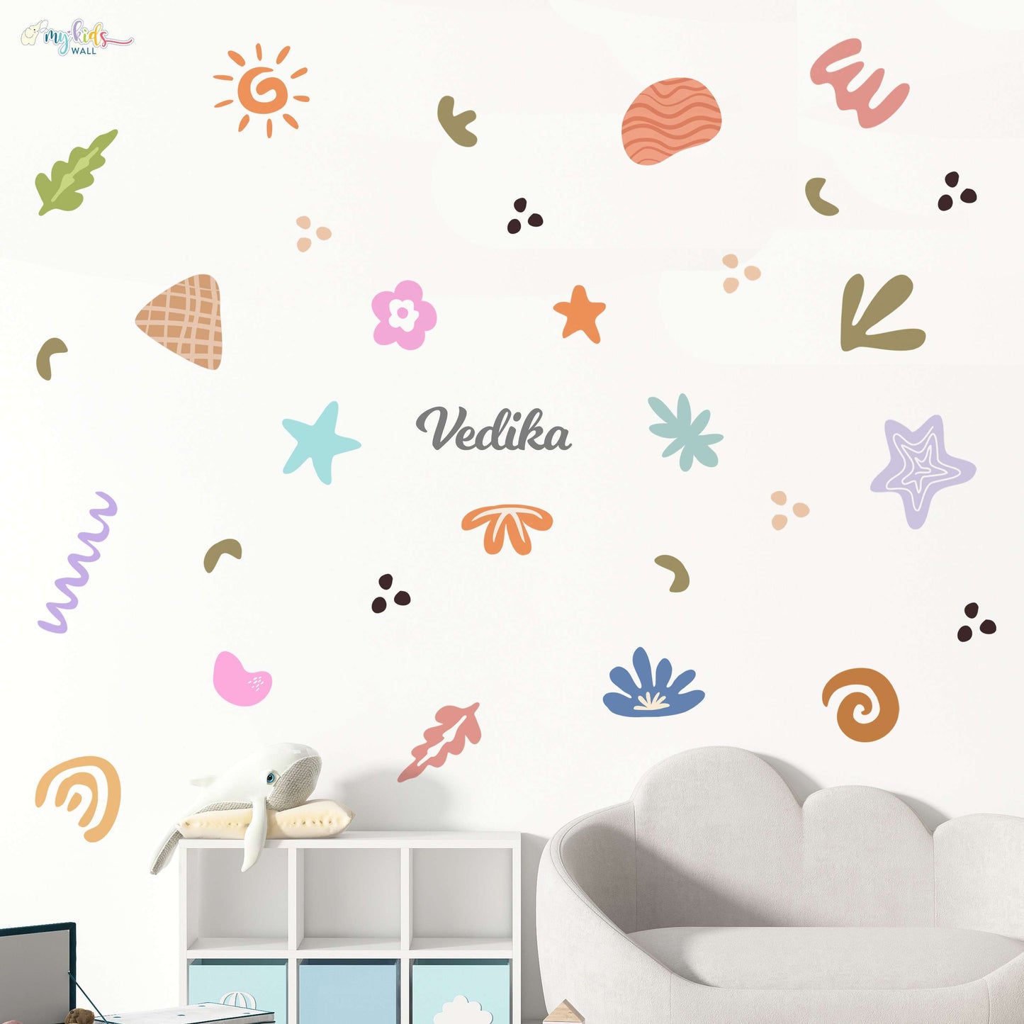 Playful Abstract Shapes Personalized Wall Stickers
