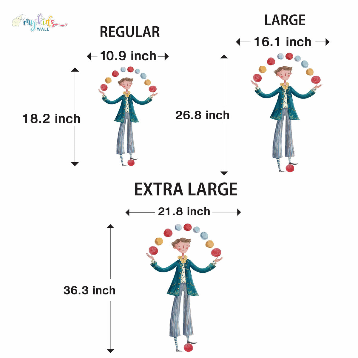 Playful Magical Circus Animals Personalized Wall Stickers