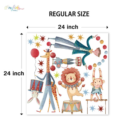 Playful Magical Circus Animals Personalized Wall Stickers