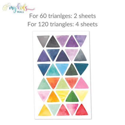 Playful Traingles Multicolored Wall Stickers set