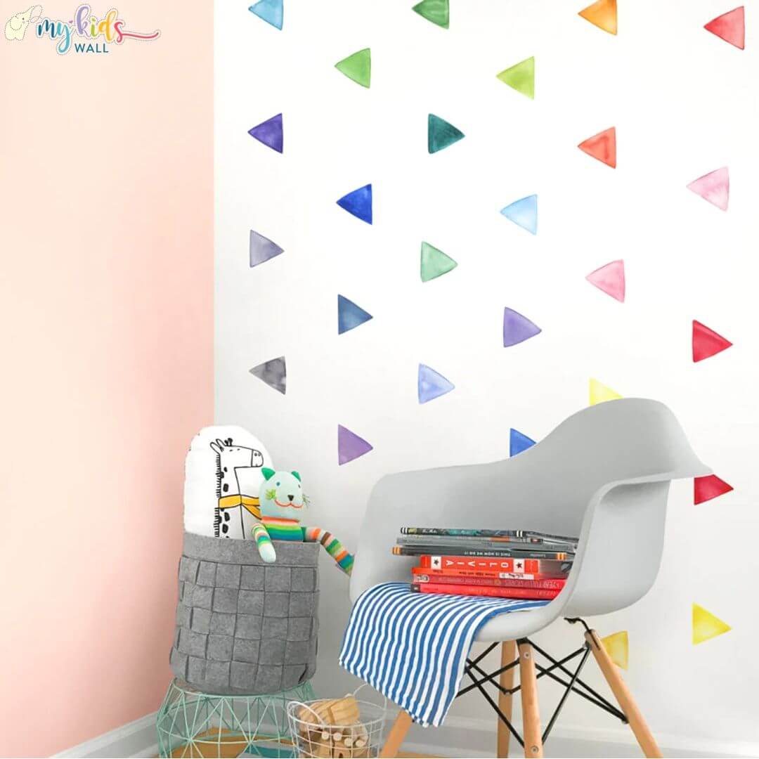 Playful Traingles Multicolored Wall Stickers