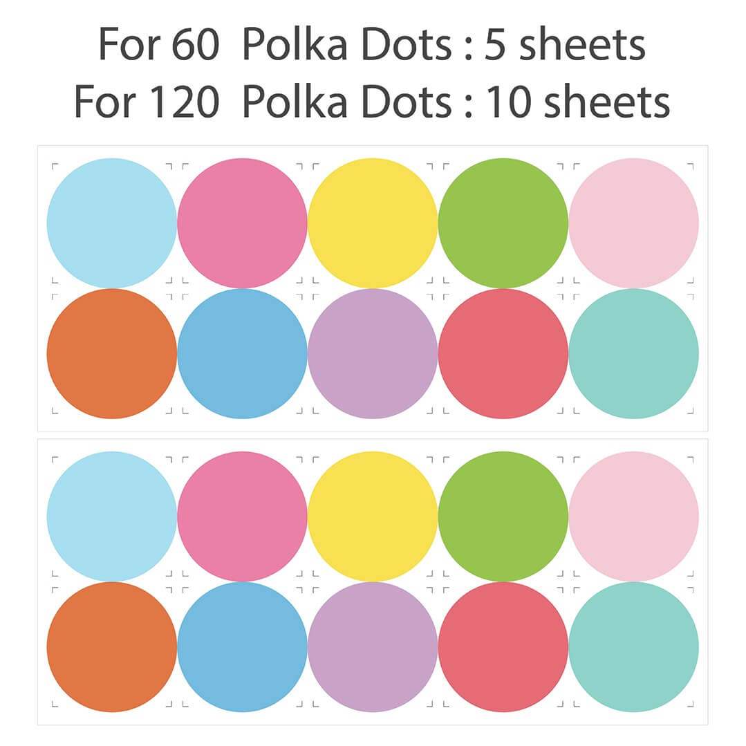 Solid Polka Dots Colorful Wall Stickers set