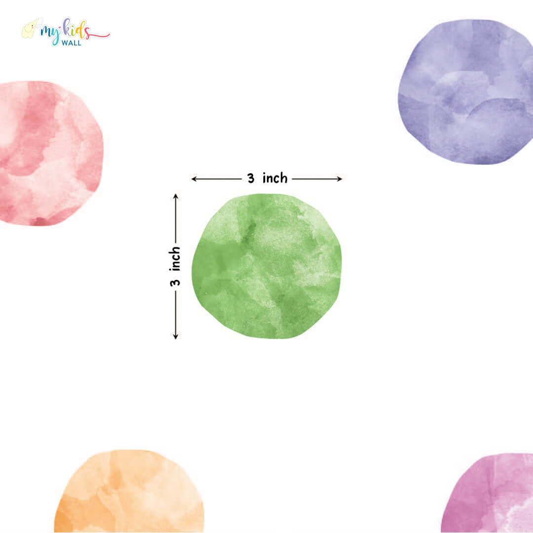 Polka Dots Colorful Wall Stickers size