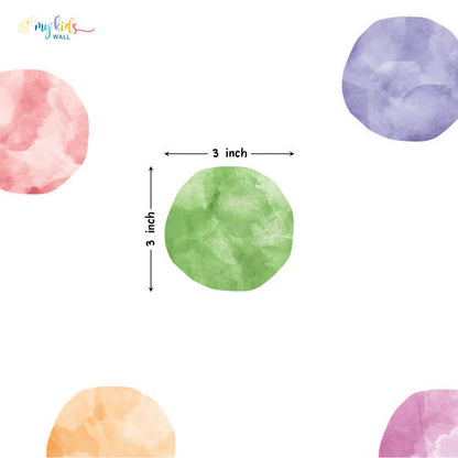 Polka Dots Colorful Wall Stickers size