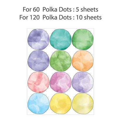 Watercolor Polka Dots Colorful Wall Stickers set