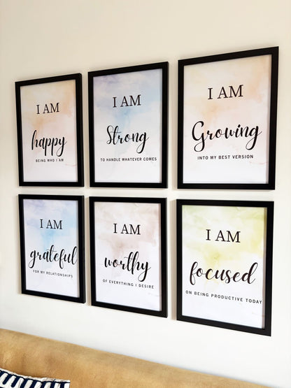 Positive Affirmations for Success Wall Art (Framed)