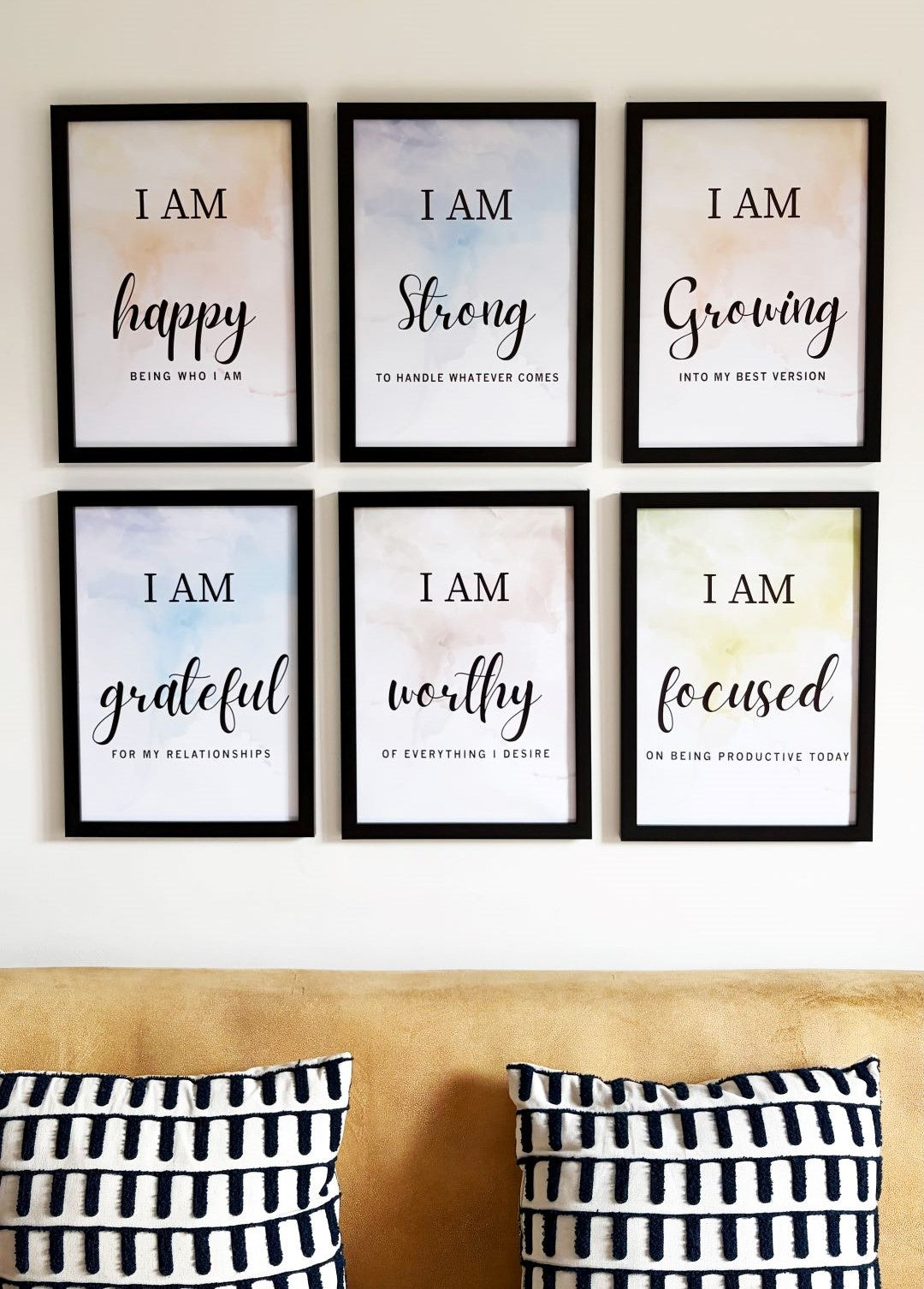 Positive Affirmations for Success Wall Art (Framed)
