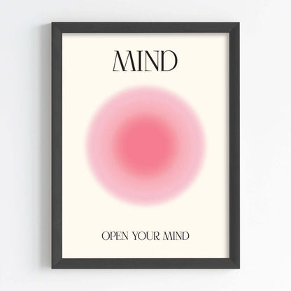 Positive aura mind wall art black frame