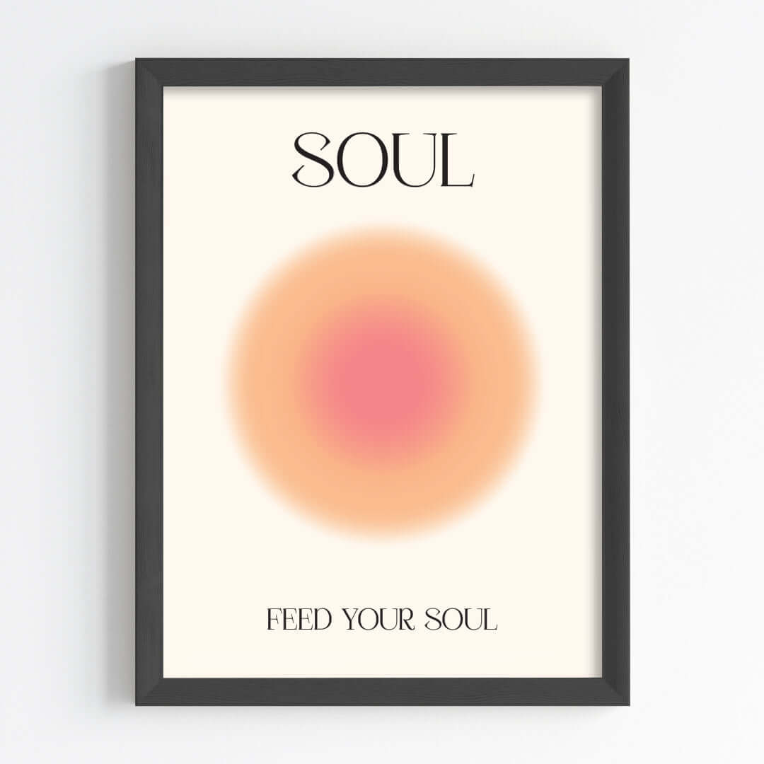 Positive aura soul wall art black frame