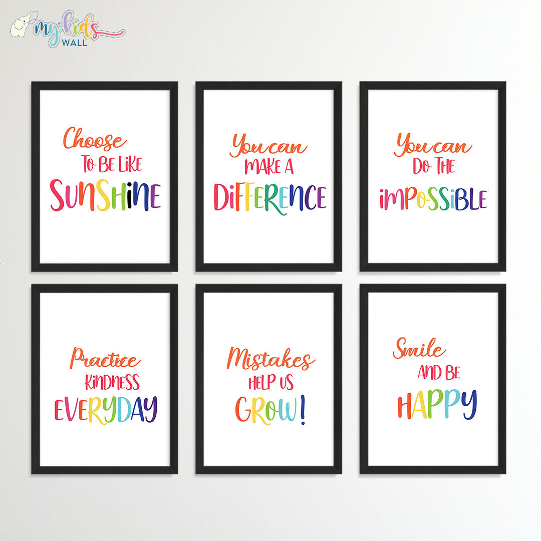 Bright Beginnings Positive Affirmation Wall Art (Framed Set of 6) – My ...
