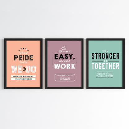 Positive Team Workplace Wall Art (Framed Set of 3)