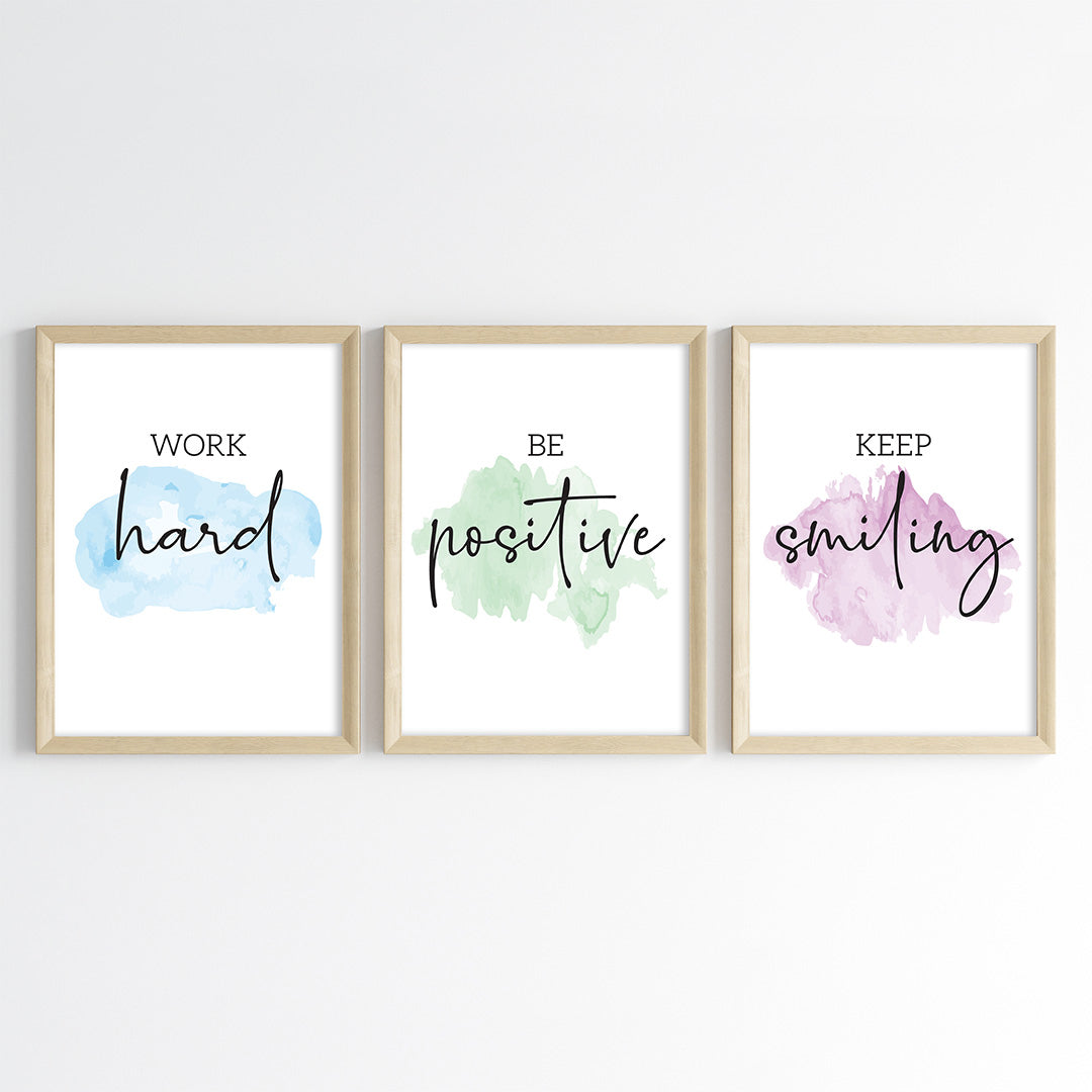 Positivity Splash Motivational Wall Art (Framed)