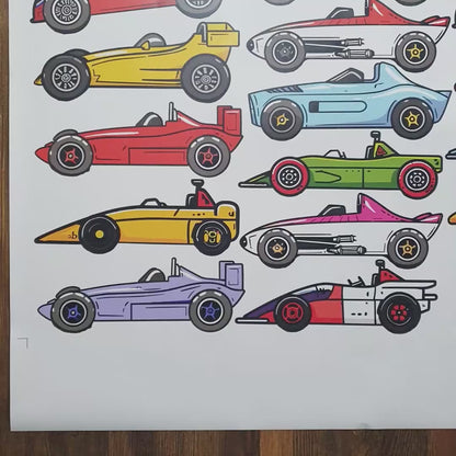 Speedy Race Cars Personalized Wall Stickers