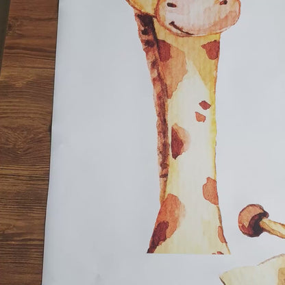 We see you! Cute Giraffes Watercolor Wall Stickers