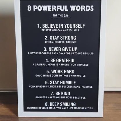 Empowering Principles for Growth Motivational Wall Art (Framed) New