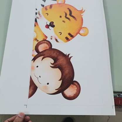 Peeping Jungle Animals Door & Wall Stickers (New)