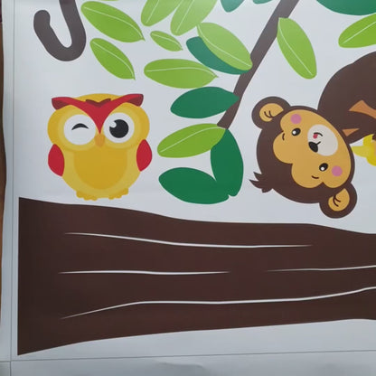 Safari Tree with Cute Animals Wall Stickers